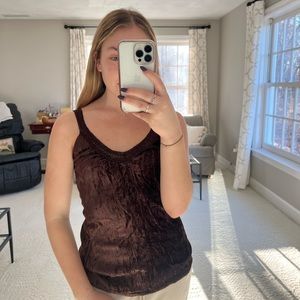 vintage charlotte russe brown velvet tank size small